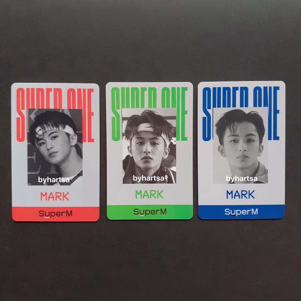 ID Card Mark Lee SuperM Super One Orange + Green + Blue / Photocard PC Official
