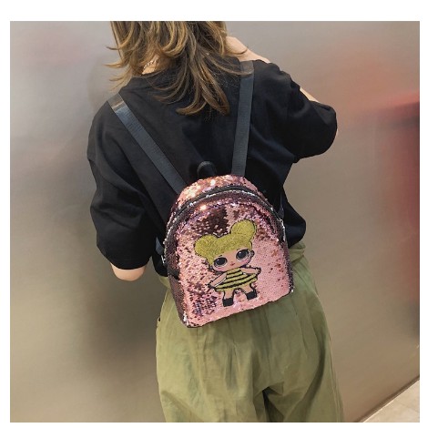 AND / COD / Tas Ransel Wanita Motif Karakter Tas Glitter Backpack Sequin Tas Punggung Anak Perempuan Sekolah Fashion Korean Style T159