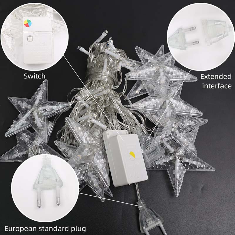 Lampu Led 2.5m Bentuk Bintang Untuk Dekorasi Kamar Tidur / Liburan