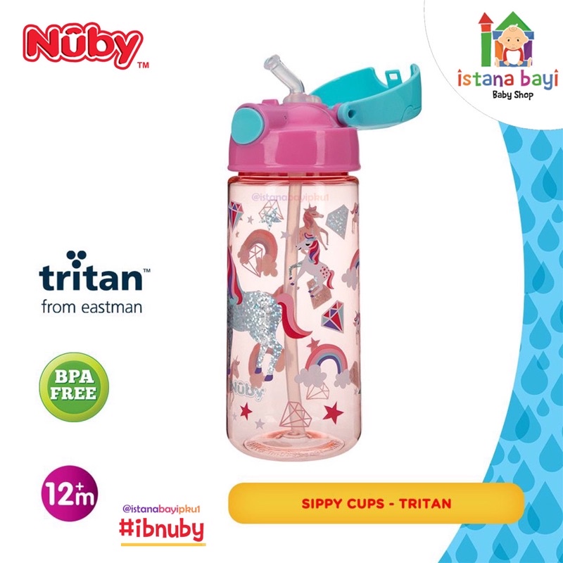 Nuby Tritan Flip It Glitter  Cup - Botol minum anak