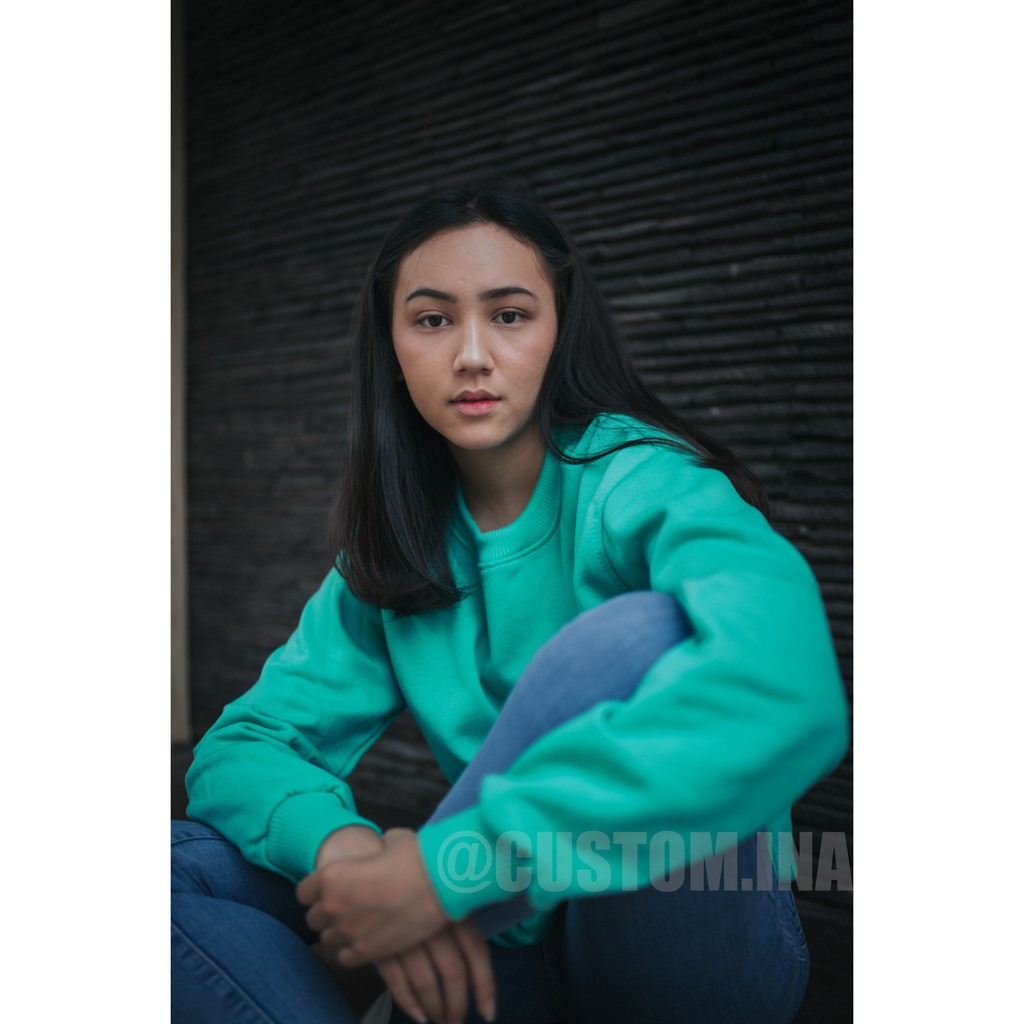 Basic Sweater Polos Oblong Crewneck Sweatshirt Pria Wanita Size M - XXXL-3