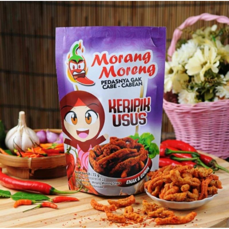 

keripik usus varian tidak pedas morang moreng