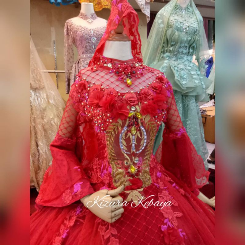 GAUN PENGANTIN LENGAN TEROMPET