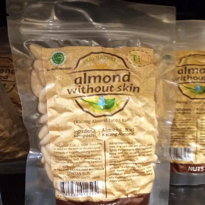 

langsung order saja] TRIO NATURAL ALMOND WITHOUT SKIN 250 gr kacang almond yanpa kulit