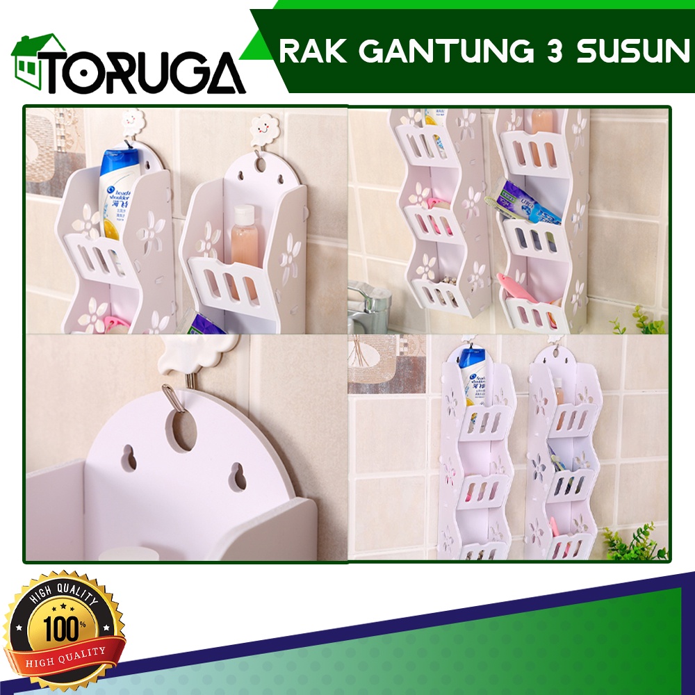 Rak Organizer Gantung Kosmetik Susun Serbaguna 3 in 1 Shabby Rak Vintage Hiasan Dinding Termurah