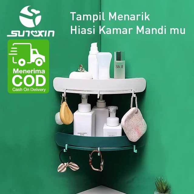 Rak Toilet Shampo Sabun Dinding Tembok Sudut Rumah Kamar 