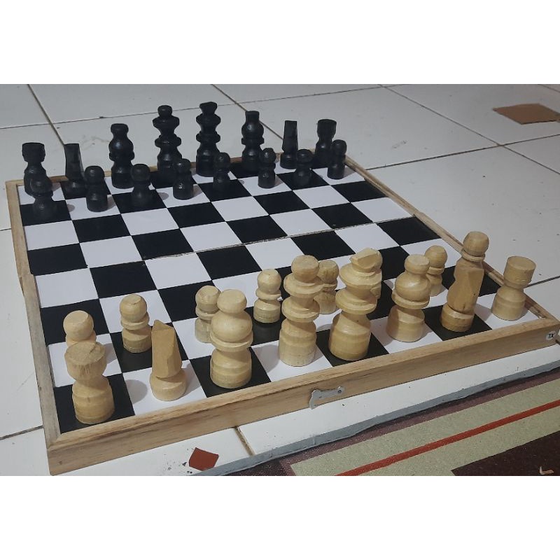 papan catur kayu lipat / bak catur size XL
