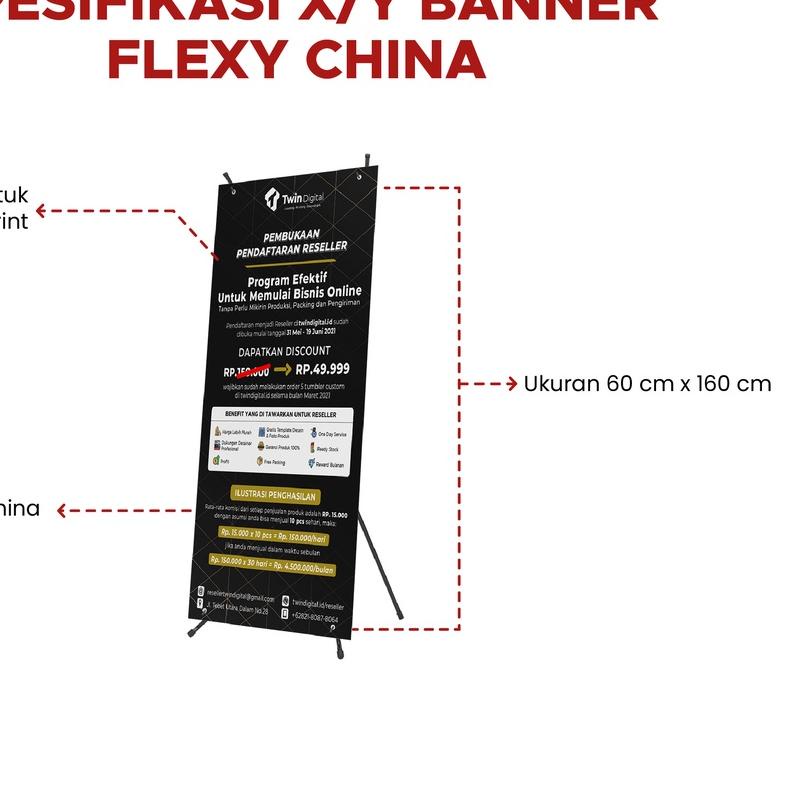 ☝ Twindigital X Banner/Y Banner Standing Banner Murah Wedding / Kecantikan / Wisuda - X/Y Banner Fle