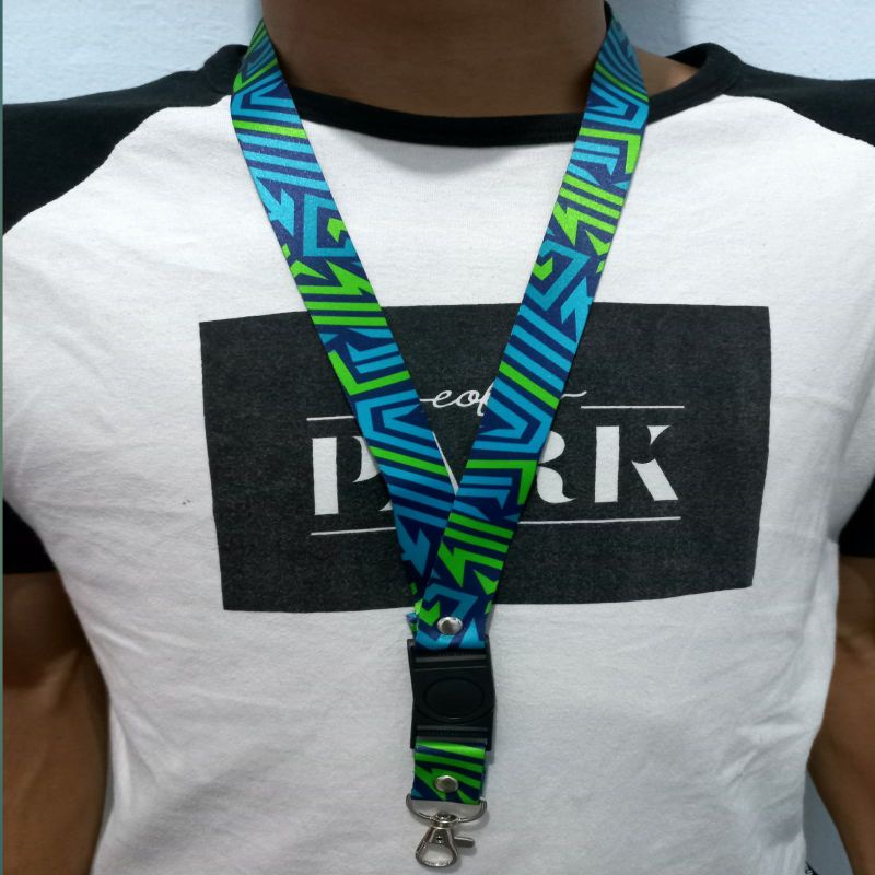 

Lanyard Tisu Printing Tali Gantungan Id Card Handphone Motip Blue