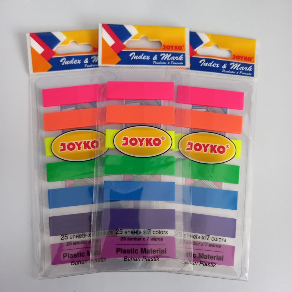 

Joyko Sticky Note Plastik Pembatas Buku Plastik Rainbow 7 Warna