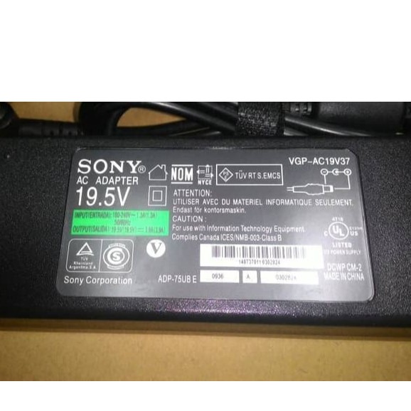 Adaptor Sony 19.5v-3.9a Original Charger Laptop Sony Vaio19.5v 3.9a