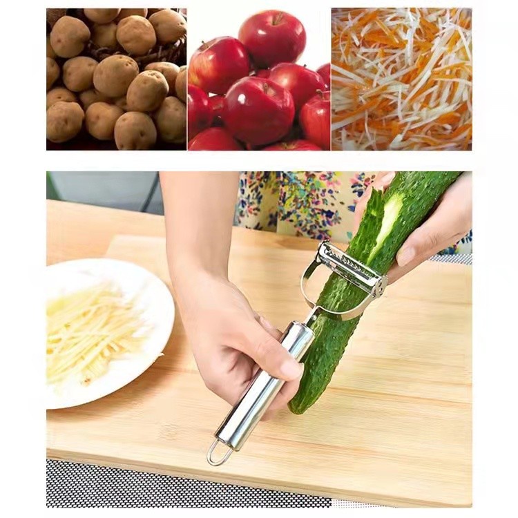 Peeler 2 in 1 Alat Pengupas Kulit Buah Sayur Stainless Steel Pengiris