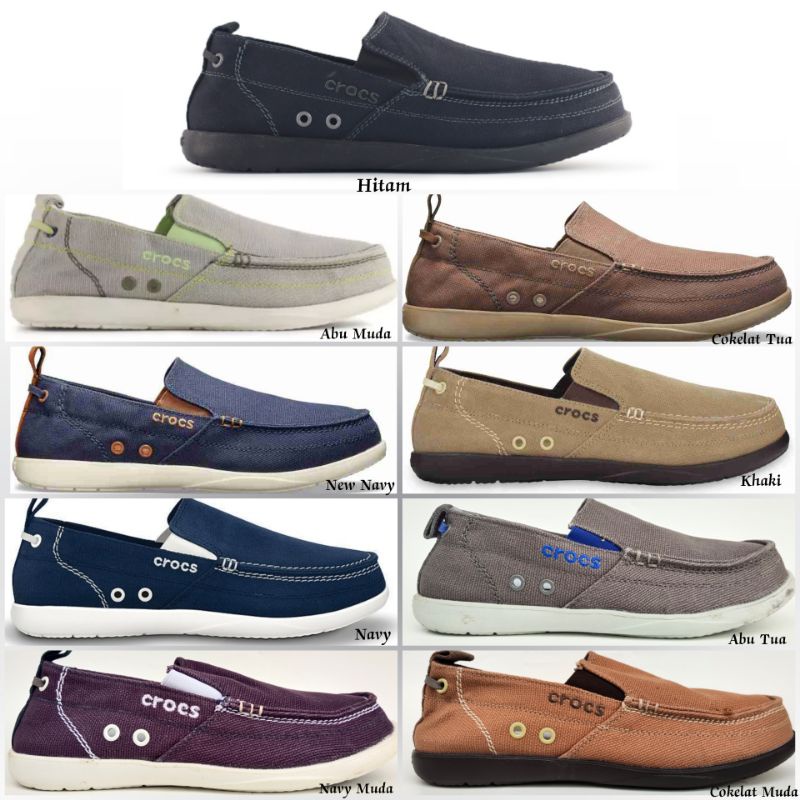 Crocs Walu Slip On Man Sepatu Pria Best Seller Selop Classic Canvas Suede