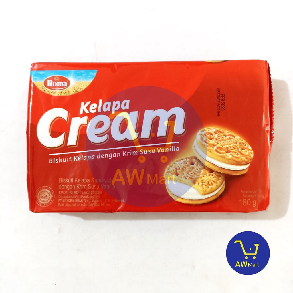 ROMA KELAPA CREAM 180GR VANILA - ROMA KELAPA CREAM 189GR - COKLAT