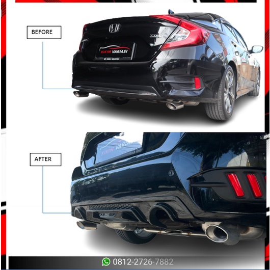 skid plate Belakang Bumper New Civic Turbo CARBON