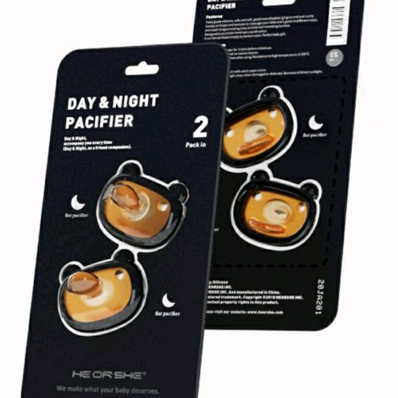 HE OR SHE DAY &amp; NIGHT PACIFIER - EMPENG BAYI DOT HEORSHE