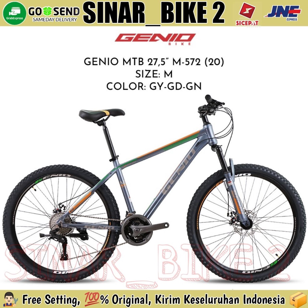 Sepeda Gunung MTB GENIO M-572 27,5 Inch Alloy 27 Speed Rem Cakram