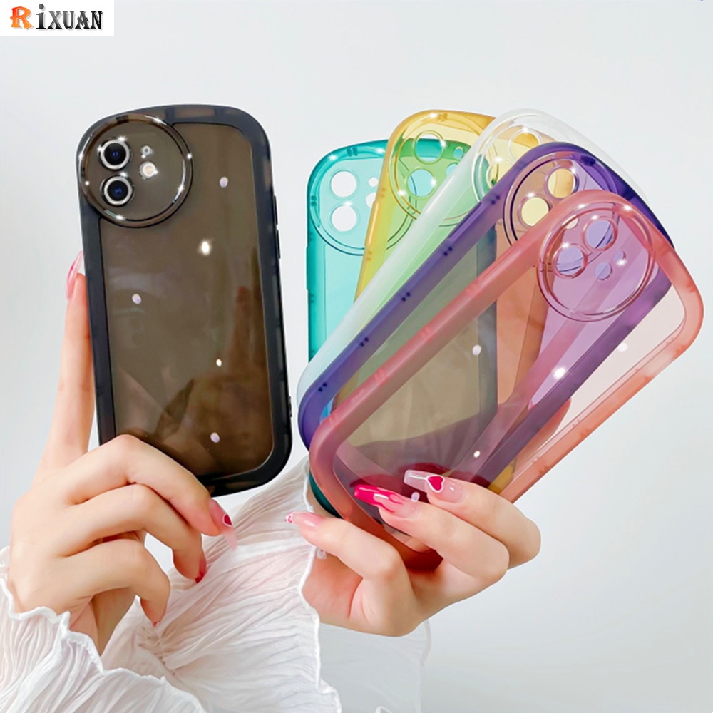 Soft Case Silikon Transparan Bentuk Oval Warna Macaron Untuk Redmi Note 11 Pro 10C 10S 9 8 7 10A 9 9T 9A 9C