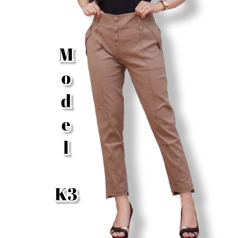 CELANA BAGGY PANTS WANITA CELANA BAHAN TWILL COMBED HALUS TEBAL MELAR SIZE STANDAR  DAN JUMBO