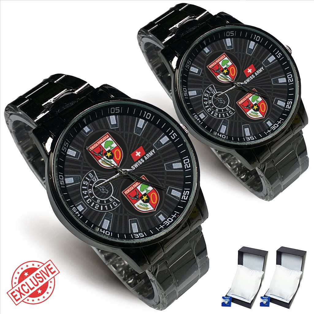 Jam Tangan Rantai Couple Logo PEMUDA PANCASILA (Cool)