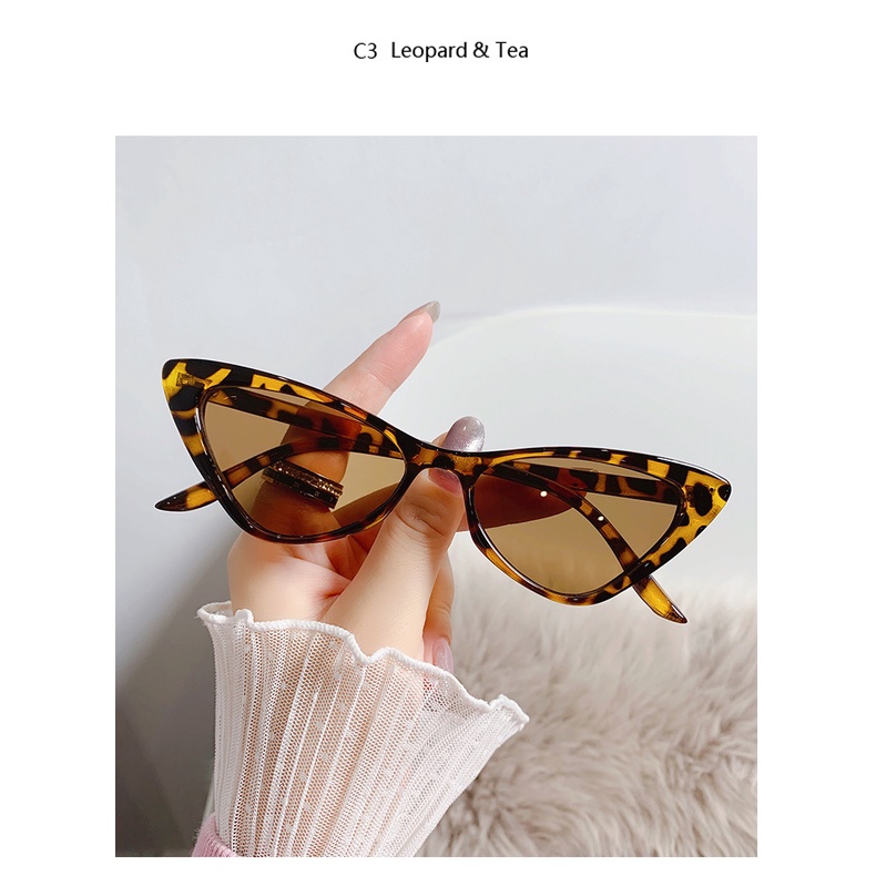 Kacamata Hitam Polarized UV400 Bentuk Mata Kucing Segitiga Gaya Retro Untuk Wanita
