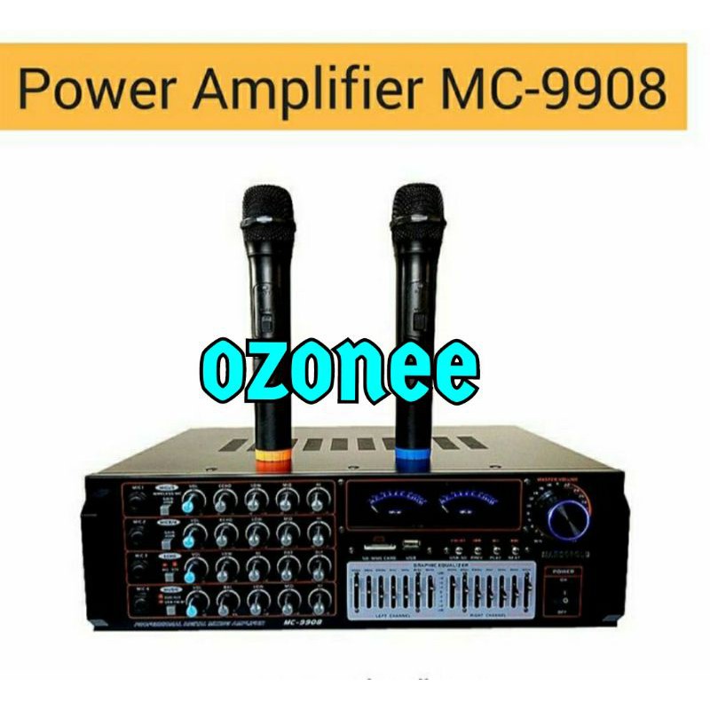 POWER AMPLIFIER MARCOPOLO 9908 (WIRELESS 2 MIC)  BLUETOOTH ORIGINAL