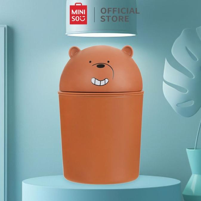 Jual Miniso Kami Bare Bears Tempat Sampah Lucu Penyimpanan Desktop Tempat Shopee Indonesia