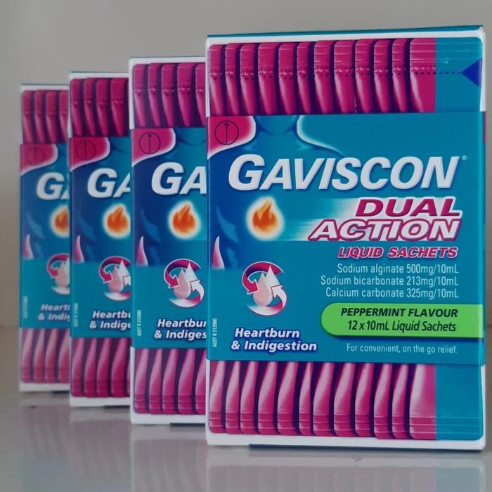Gaviscon Dual / Double Action 12 Liquid Sachets Obat Maag Asam Lambung