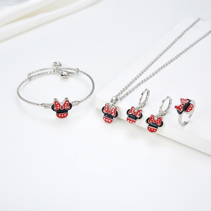 Agate 69S Set Perhiasan Titanium Anak Wanita Anti Lapis Emas Karat Isi Love Silver Dan Tidak Luntur 