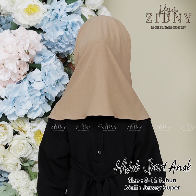 hijab sport anak anti gerah bahan jersey super