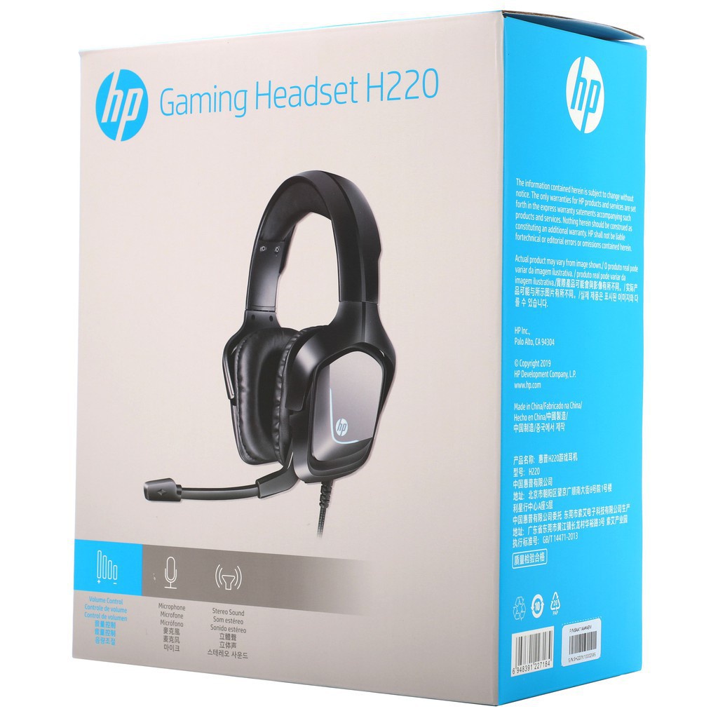 Headset Gaming HP H220 Blue LED USB + Jack Wired Headphone Gaming H-220