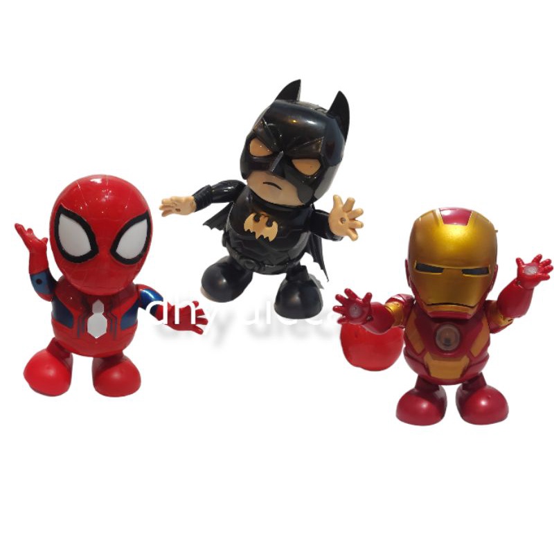 Mainan robot dance hero spiderman ironman batman mainan robot joget