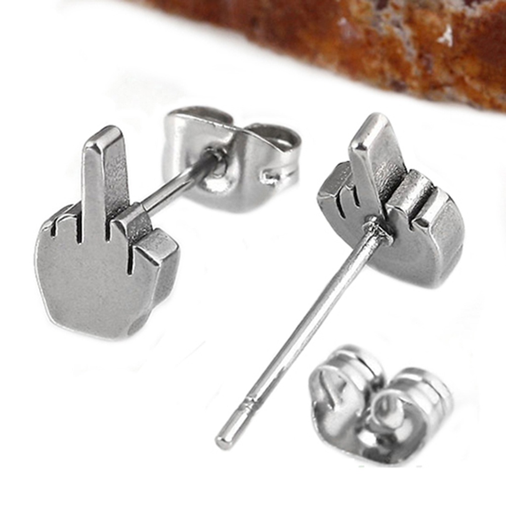 Hu Hu Hu Hu Hu Alat Bantu Pasang Kacamata♡ Anting Stud Bahan Stainless Steel Anti Karat Dan Alergi