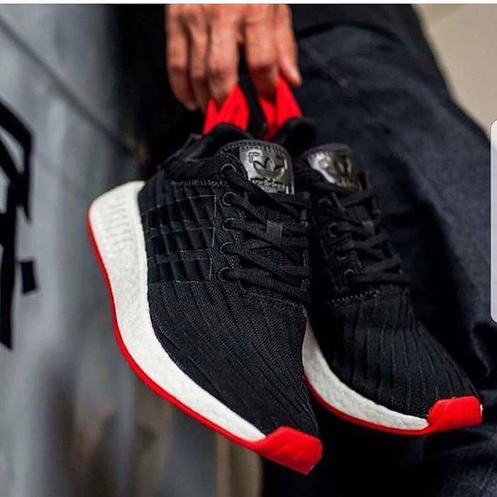 slurup ""Adidas NMD R2 primeknit Black Red Premium Original""