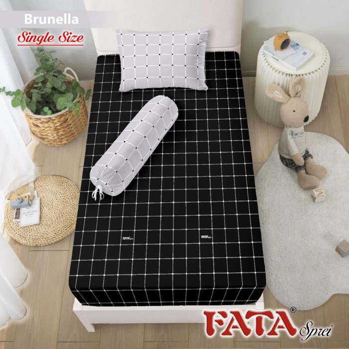 Sprei FATA SPREI MONOKROM HITAM PUTIH 100X200X20 & 90X200X20 - brunella, 100x200x20(D6C0) Spray Anti