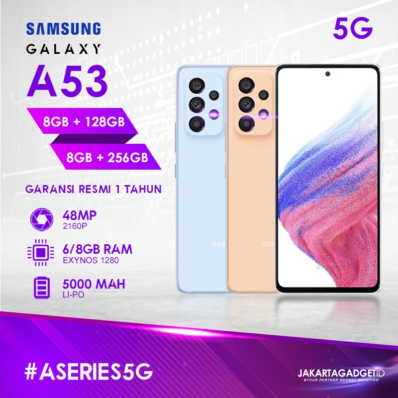 Samsung Galaxy A53 [5G] 8GB+128GB / 8GB+256GB Garansi Resmi Samsung 1 Tahun