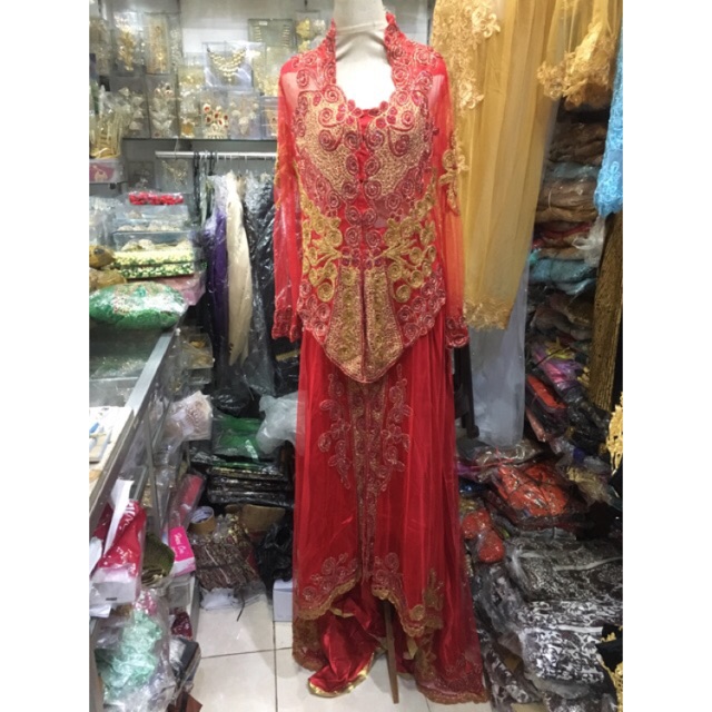 Kebaya halon dobel tile Merah cabe D