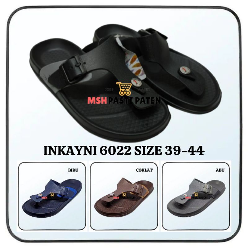 Sandal jepit pria merk INKAYNI YK 6022 ORIGINAL SIZE 39-44 Sandal gesper pria