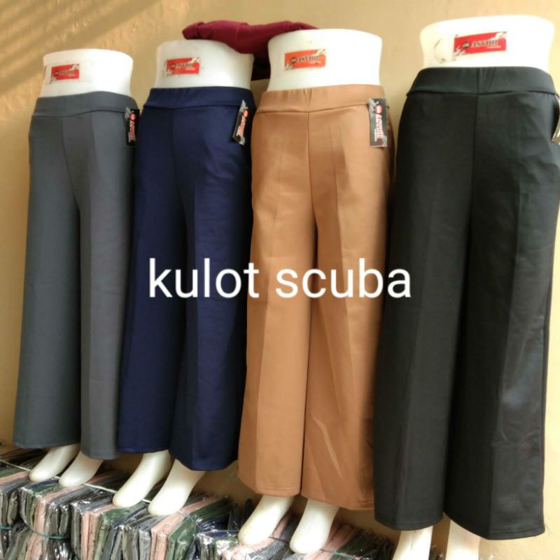 Celana Kulot Panjang Scuba Premium