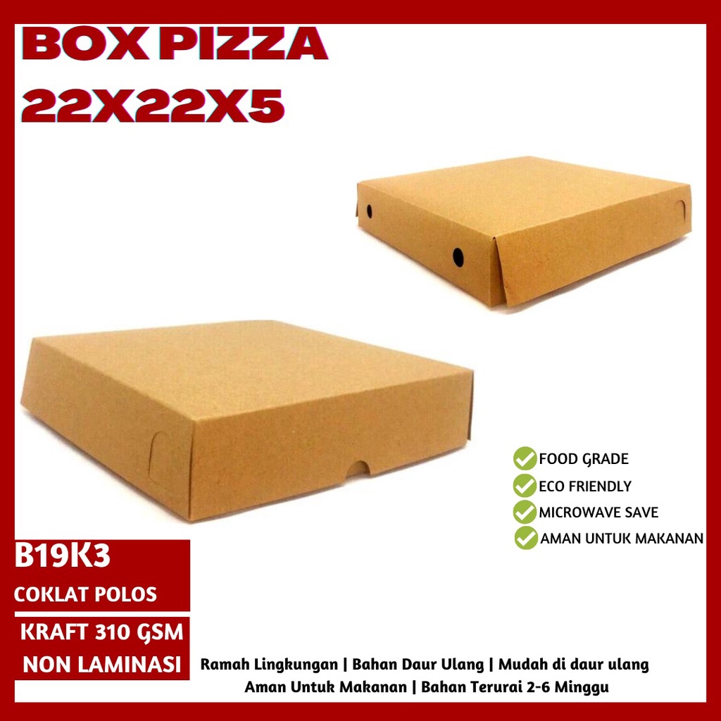 Box Baju Box Hijab Dus Pizza 22x22x5 (B19K3-Non Laminasi)