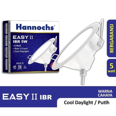 Lampu LED Downlight Plafon Hannochs EASY II IBR 5 Watt - CAHAYA PUTIH