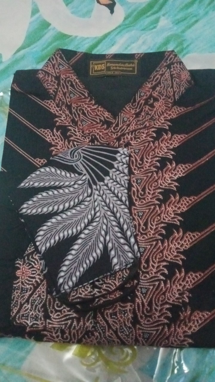 Batik Solo Set Sarkem Motif Modang Ireng Original / Sarung Batik / Kemeja Batik Lengan Panjang