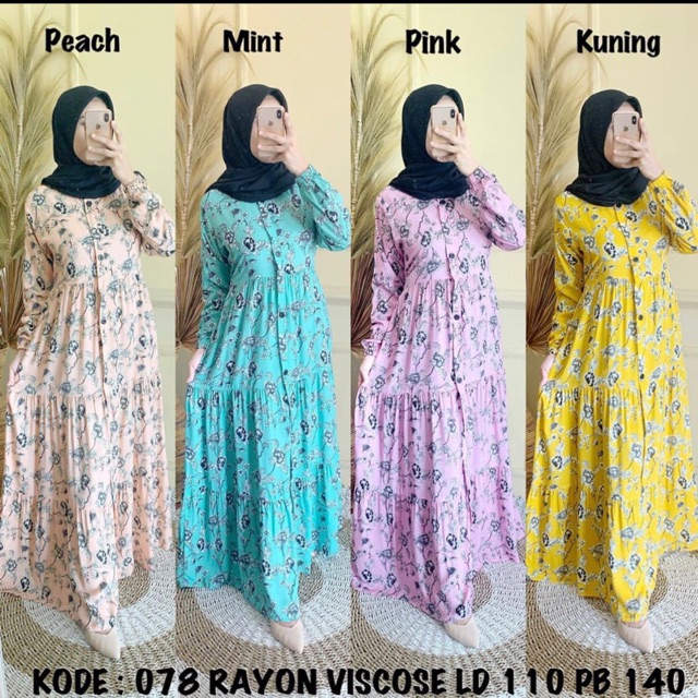 Ribyka 078 bahan rayon viscose tebal,jatuh tdk terawang. Busui&wudhu frendy, ada tali dan saku kanan