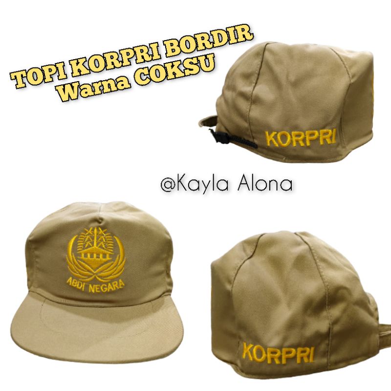 TOPI KORPRI BORDIR warna COKSU