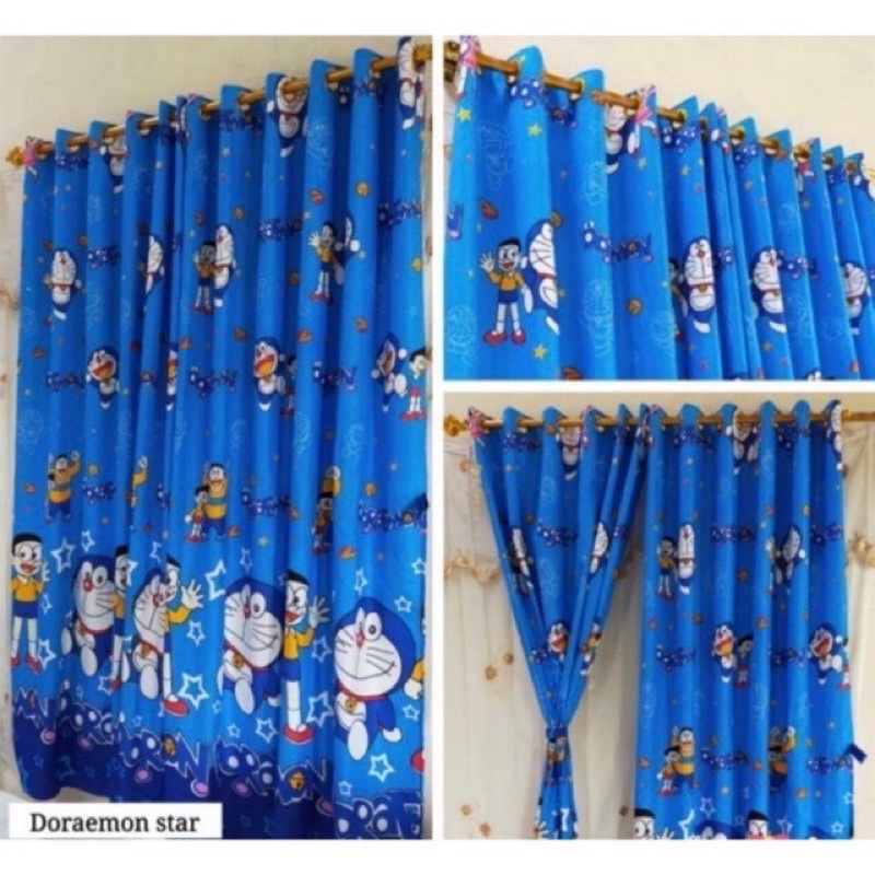 [ PINTU DAN JENDELA ] GORDEN SMOKRING + PONI KARAKTER DORAEMON STAR BIRU