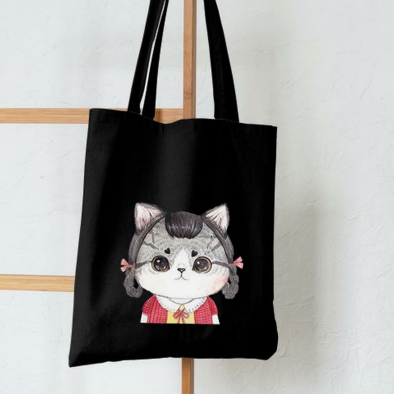 FLASH SALE 7.7 - [RESLETING + MUAT LAPTOP] KELUARGA KUCING TOTEBAG SEMI KANVAS | TOTEBAG RESLETING | TOTEBAG BESAR | TOTEBAG KOREA | TOTEBAG TEBAL | TOTEBAG LAPTOP | TOTEBAG NONGKI | TOTEBAG MOTIF | TOTEBAG NONGKRONG | TOTEBAG KUCING | TOTEBAG