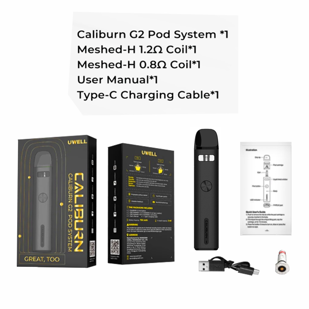 UWELL Caliburn G2 Pod Kit - PYRROLE SCARLET [Authentic] [ vape / rokok elektrik ]