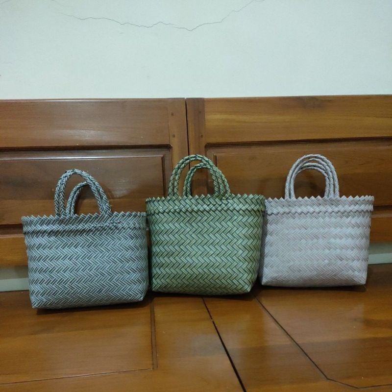 Tas anyaman plastik ukuran S Hampers , Lebaran ulang tahun, souvenir