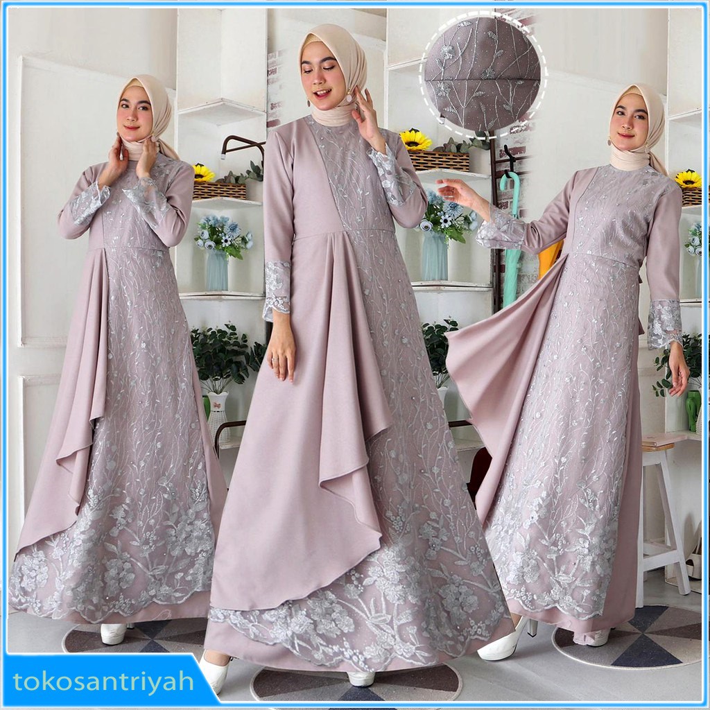 Model baju gamis terbaru lebaran 2021