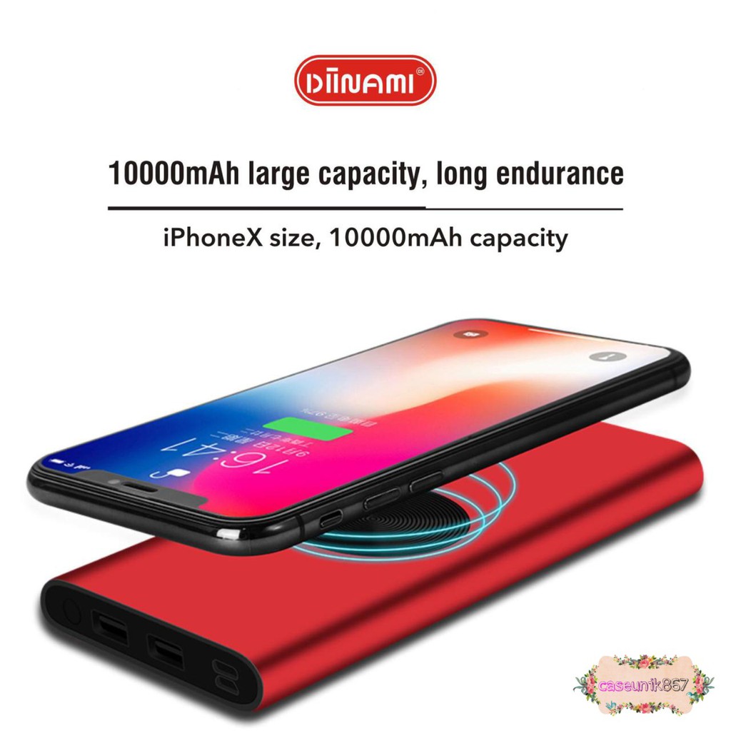 BM105 Powerbank diinami Y17W real 10000MAH + wireless charger power bank CS1140